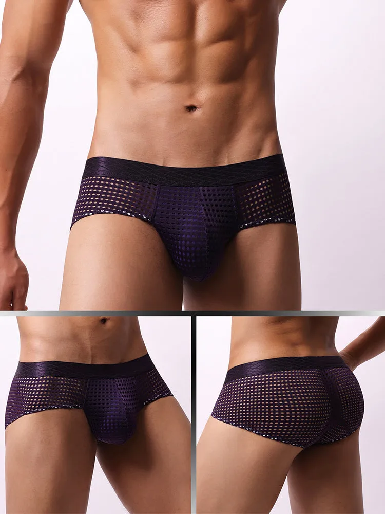 3 Pack Men's Quick-Dry Mesh Low-Rise Briefs