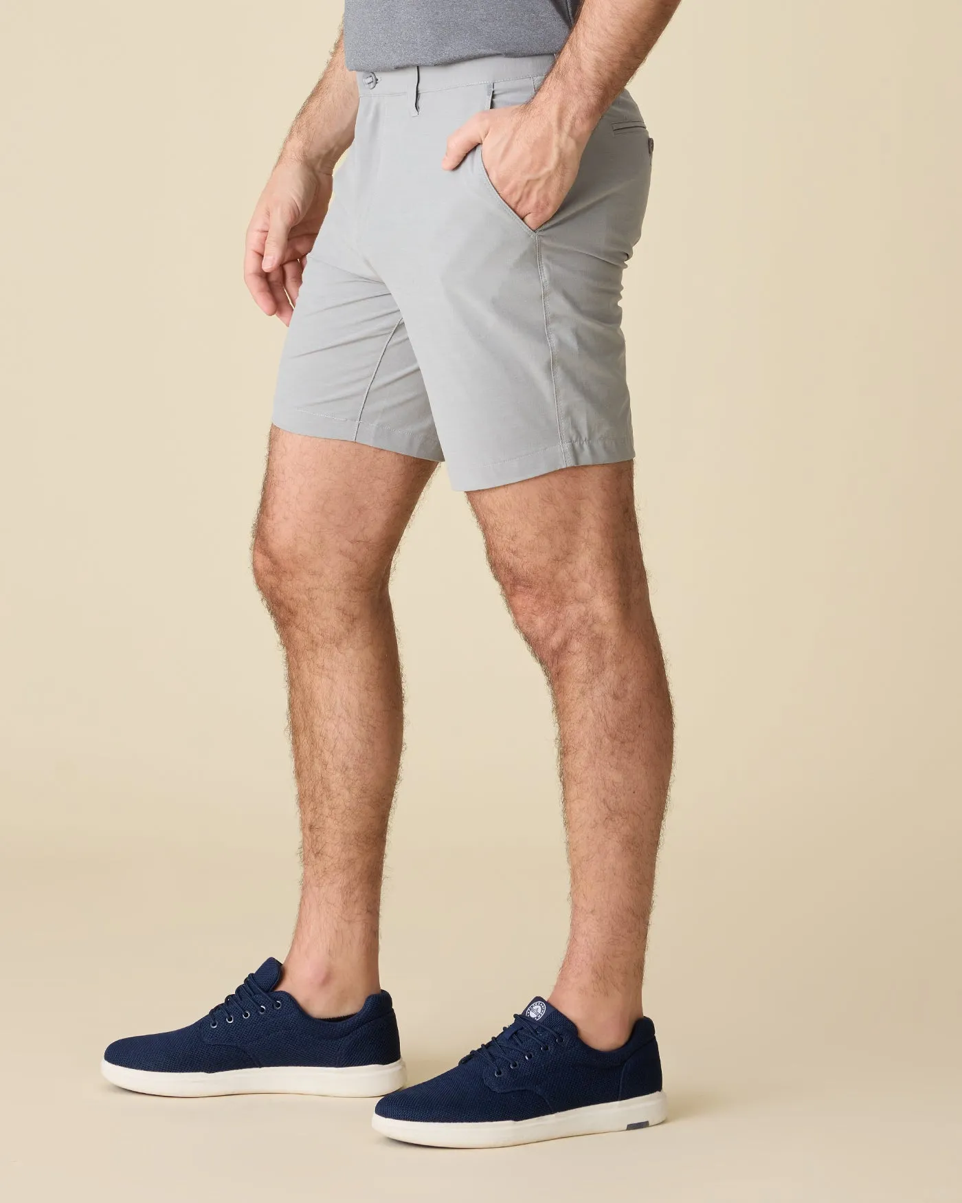 ANY-WEAR COTTON BLEND HYBRID PERFORMANCE SHORT - 8" INSEAM