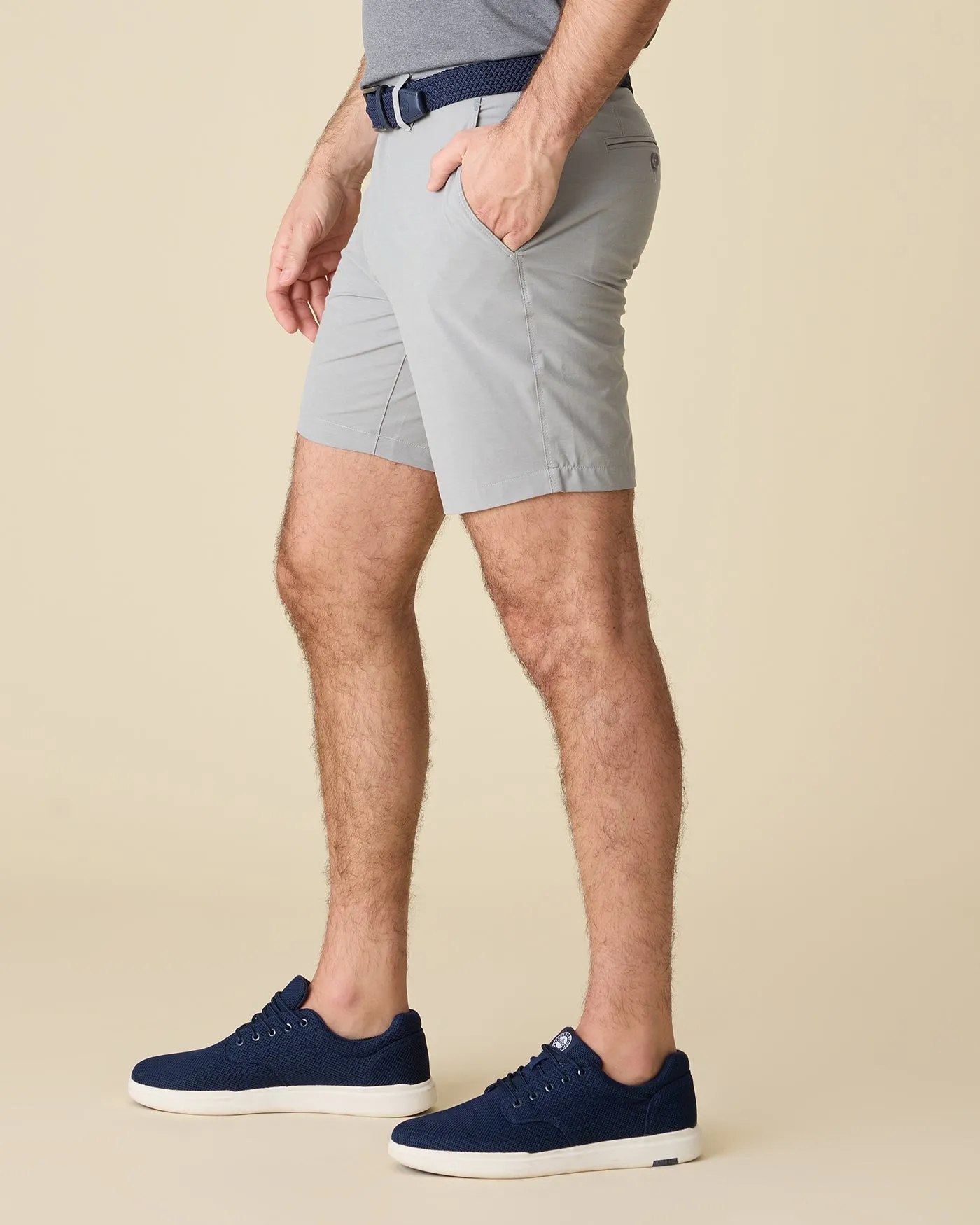 ANY-WEAR COTTON BLEND HYBRID PERFORMANCE SHORT - 8" INSEAM