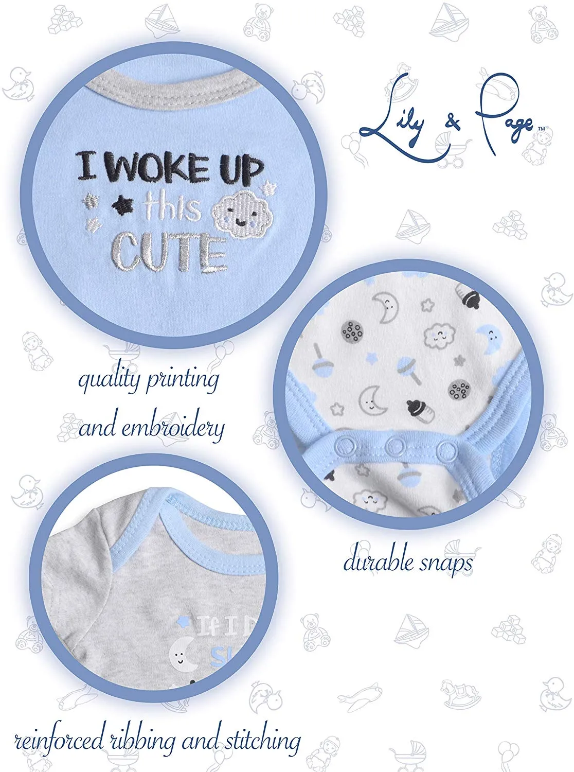 Baby Boy Bodysuits (5-Pack)
