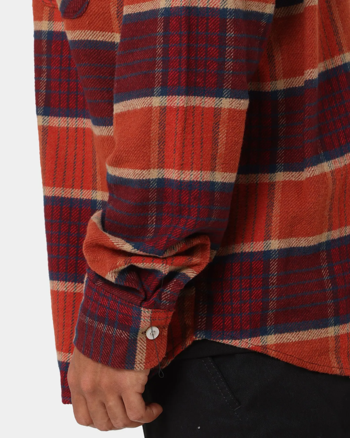Brixton Bowery Flannel Jacket Mahogany Plaid