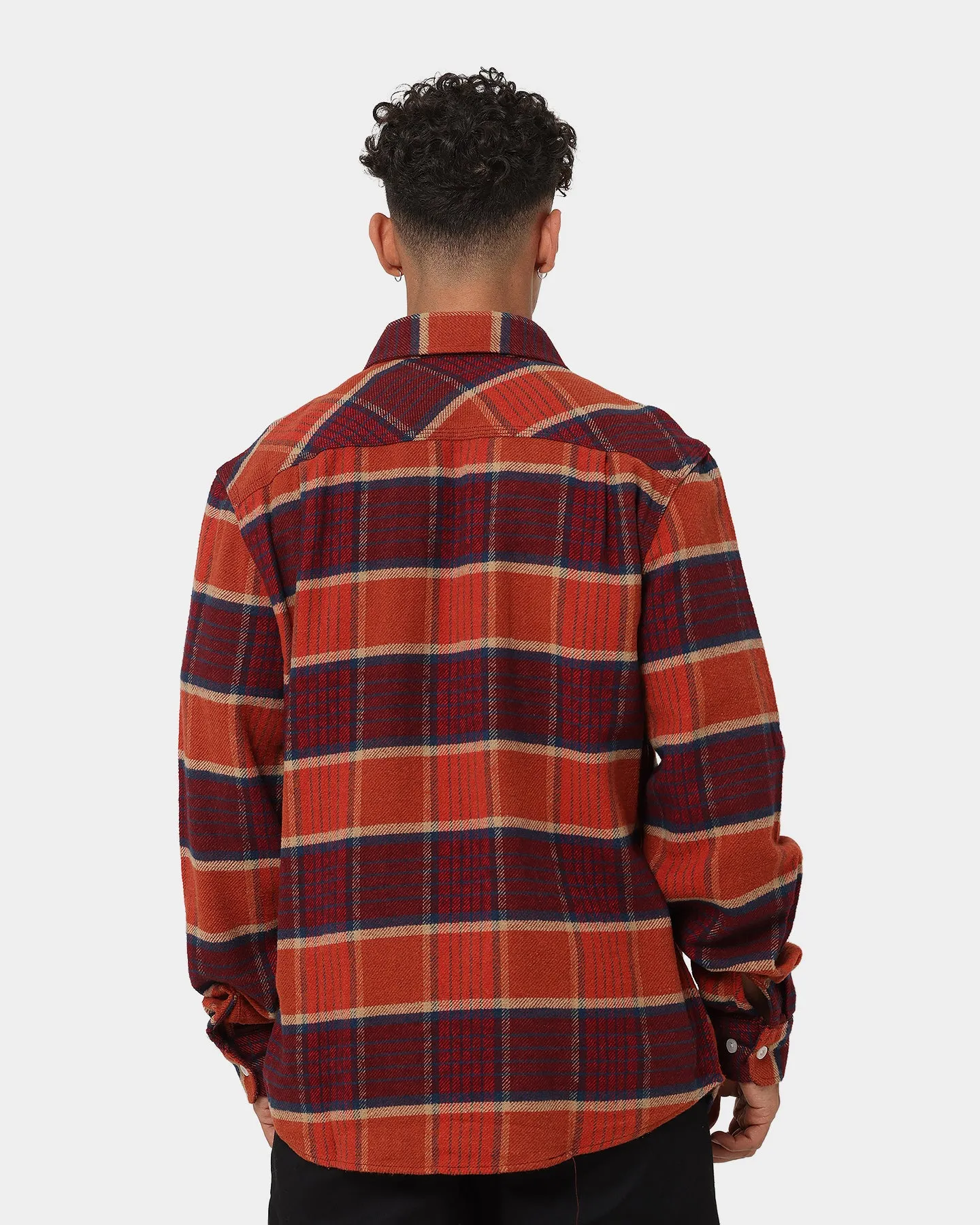 Brixton Bowery Flannel Jacket Mahogany Plaid
