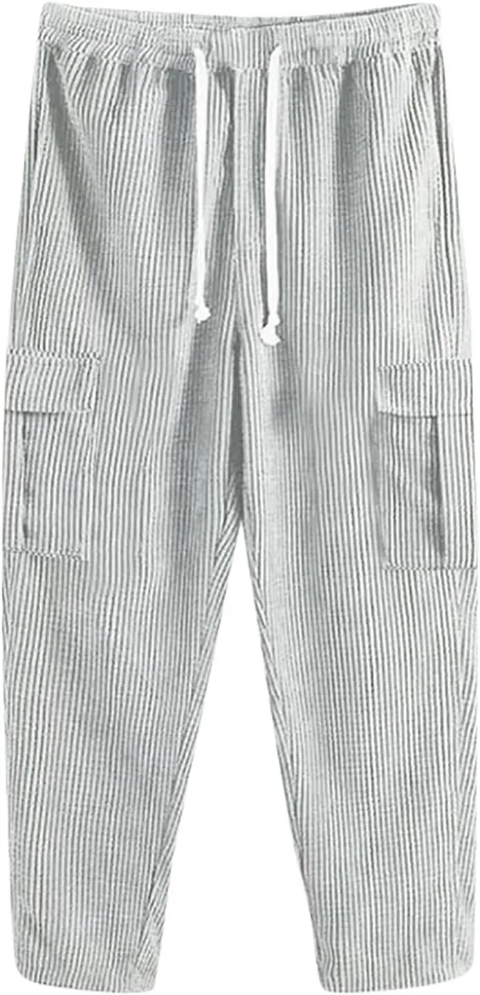 Cargo Pants for Men Big and Tall Pants for Men Stretch Men's Slim Fit Fleece Pants Winter Big and Tall Stretch Jogger