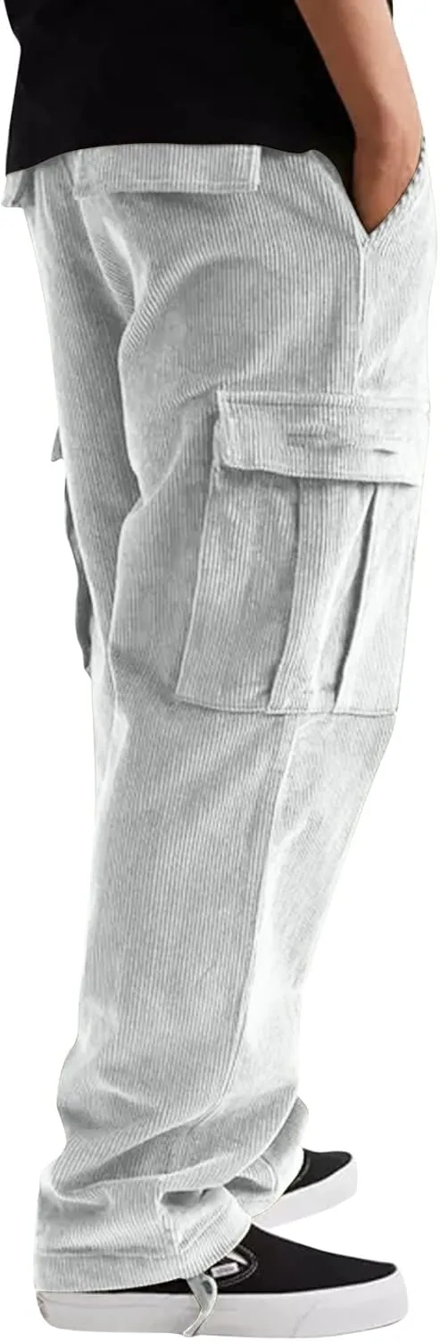 Cargo Pants for Men Big and Tall Pants for Men Stretch Men's Slim Fit Fleece Pants Winter Big and Tall Stretch Jogger