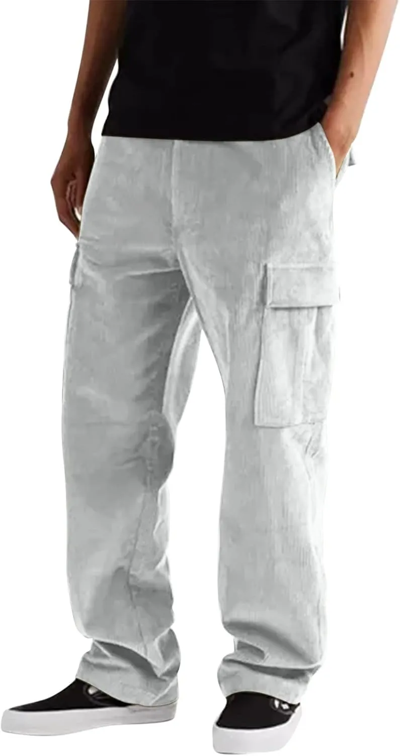 Cargo Pants for Men Big and Tall Pants for Men Stretch Men's Slim Fit Fleece Pants Winter Big and Tall Stretch Jogger