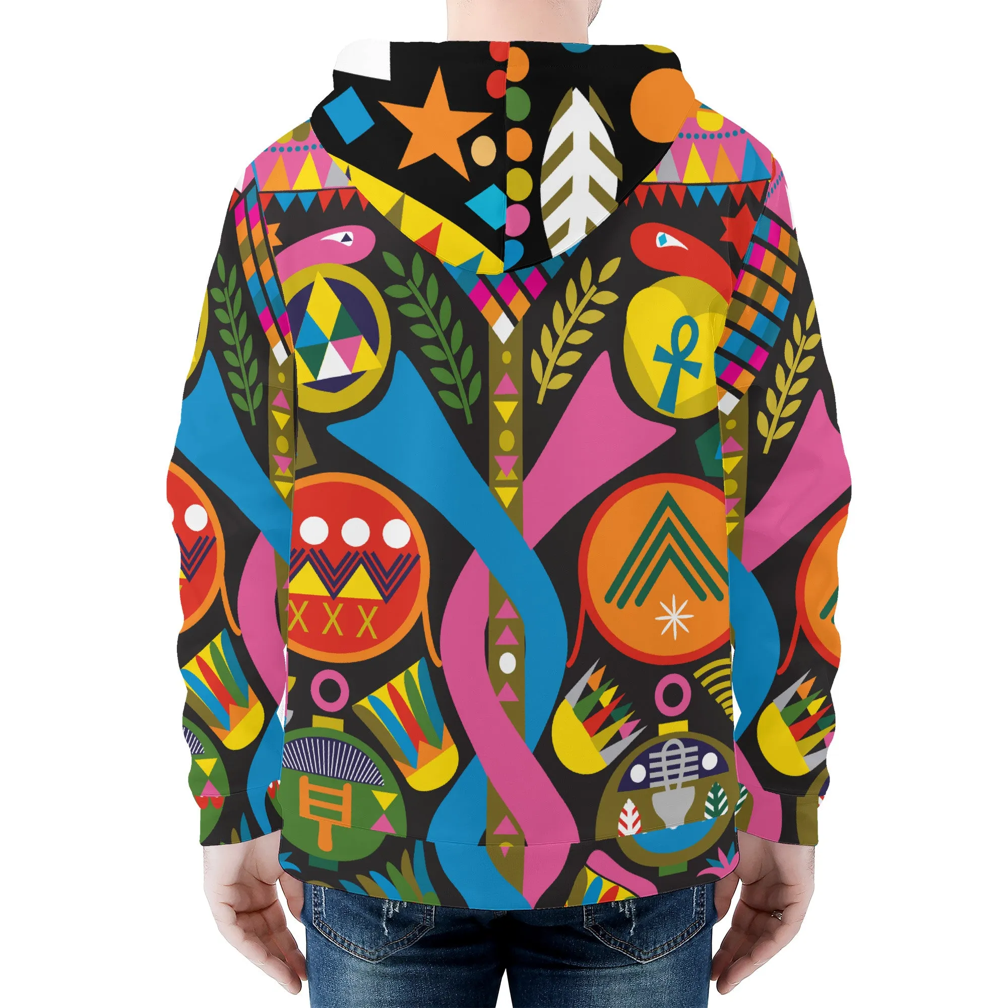 Double Snake All Over Print Zip Hoodie