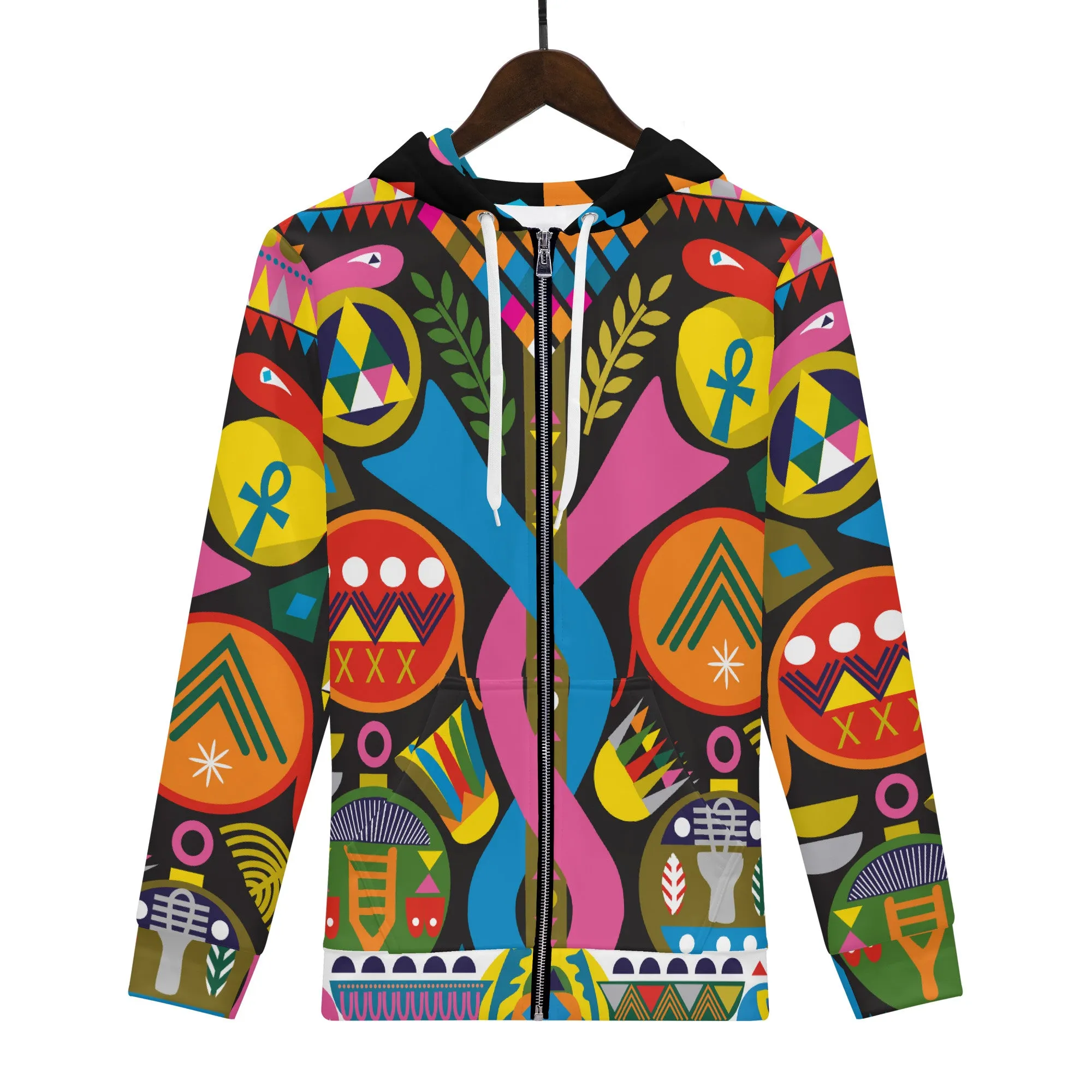 Double Snake All Over Print Zip Hoodie