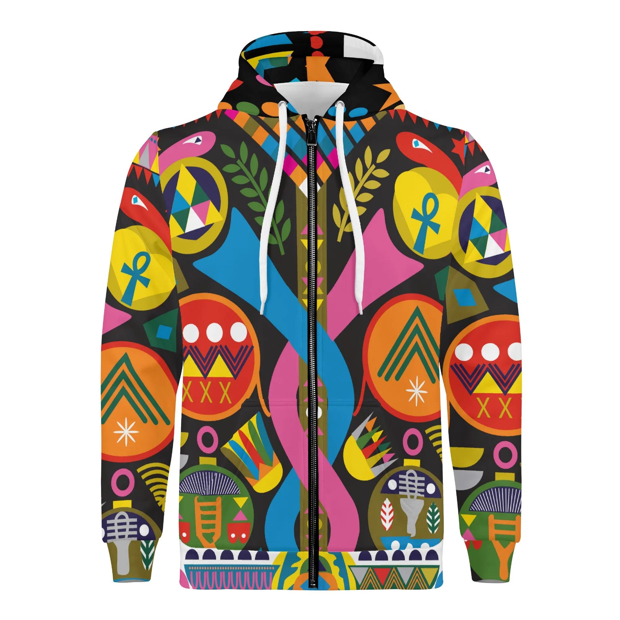 Double Snake All Over Print Zip Hoodie
