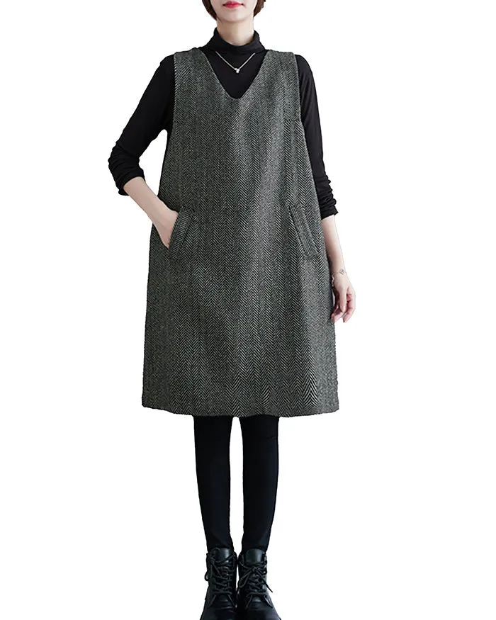 ellazhu Women's Funky V-Neck Cardigan Vest Solid Color Sleeveless Outerwear GZ122