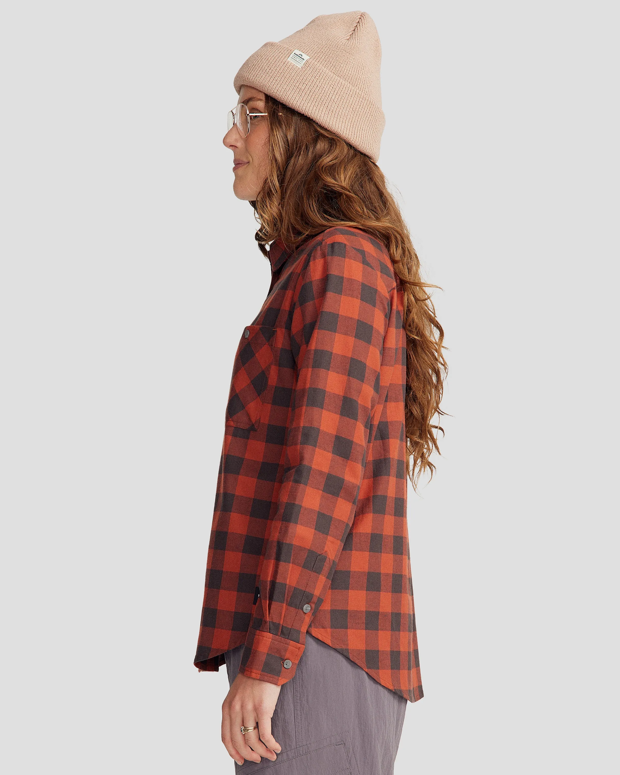 Fyfe Women's L/S Shirt - Redwood Gingham