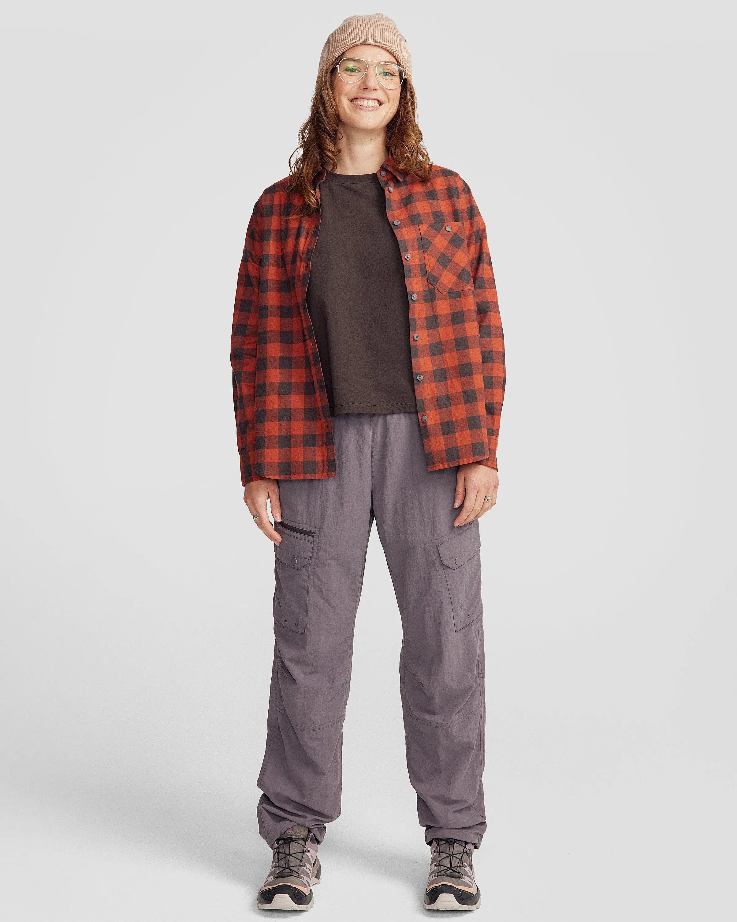 Fyfe Women's L/S Shirt - Redwood Gingham