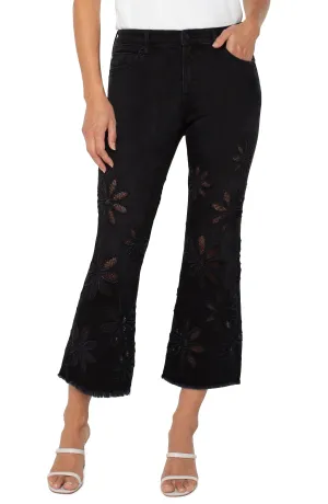 Hannah Cropped Flare-Black Daisy