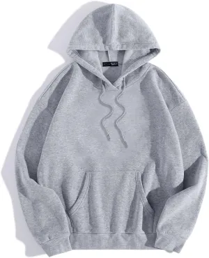 Hoodies for Women Pullover Solid Oversized Hooded Sweaters Trendy Long Sleeve Sweatshirts Fall Outfits with