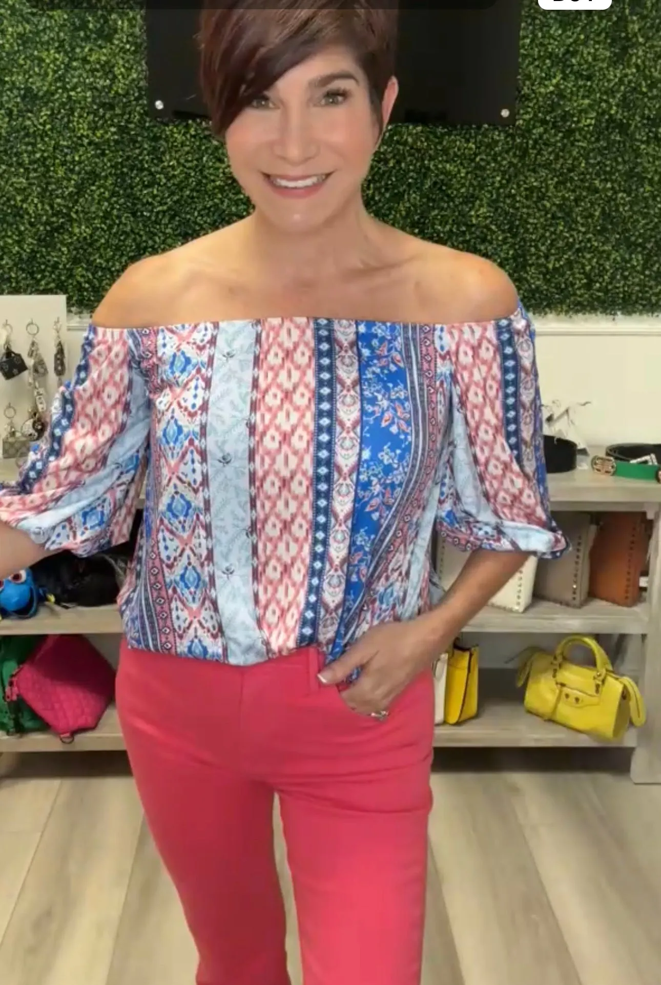 Hot Pink Cropped Flare Jeans