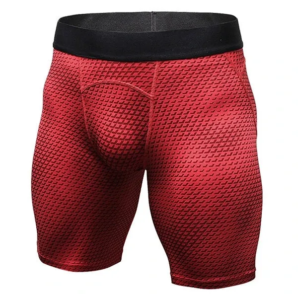 Mens 3D Printed Elastic Quick Dry Fitness Sport Shorts