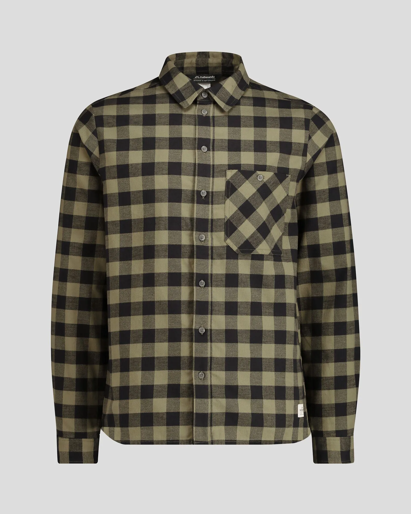 Men's Fyfe Flannel Shirt - Light Moss Gingham