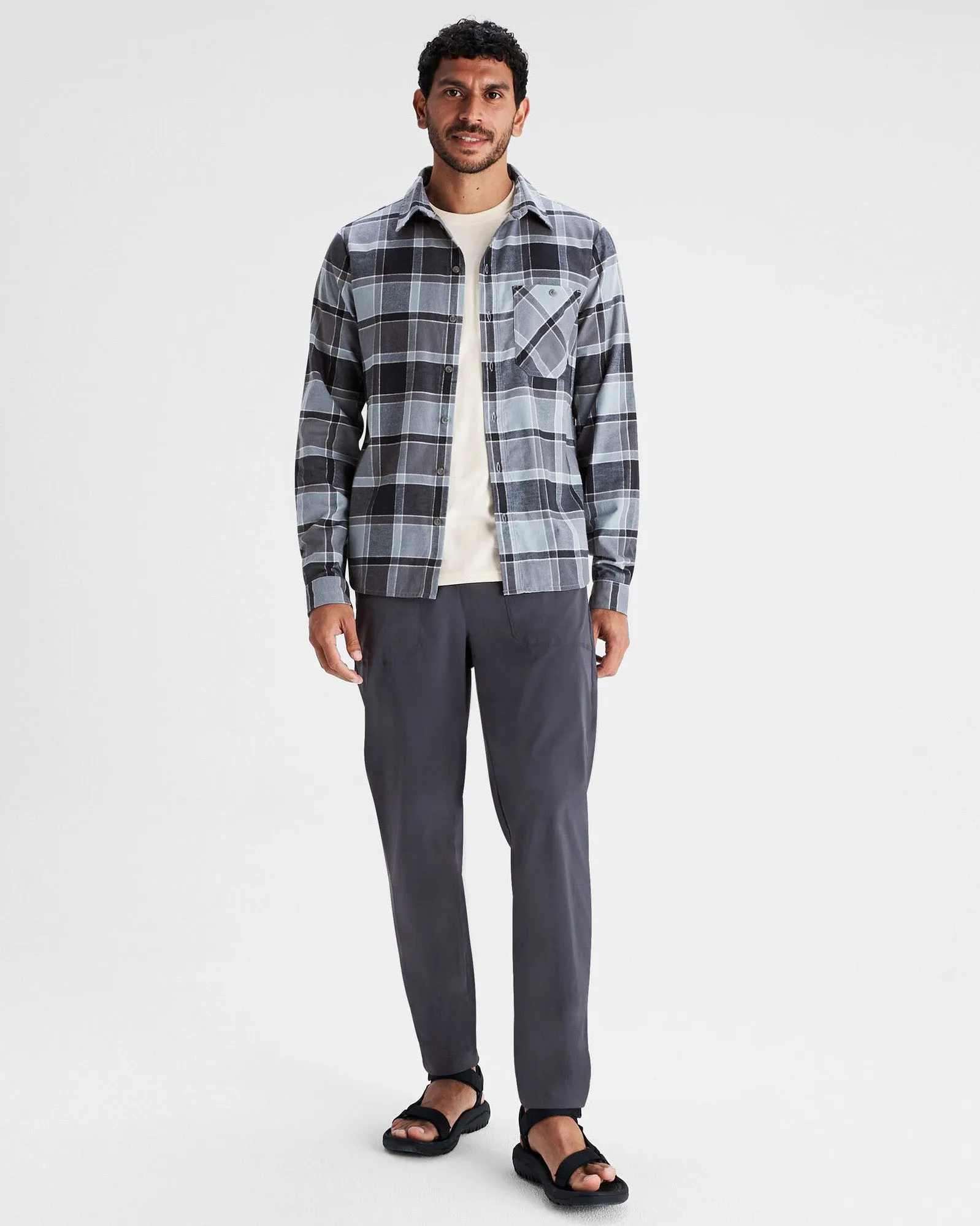 Men's Fyfe Flannel Shirt - Mid Navy Plaid