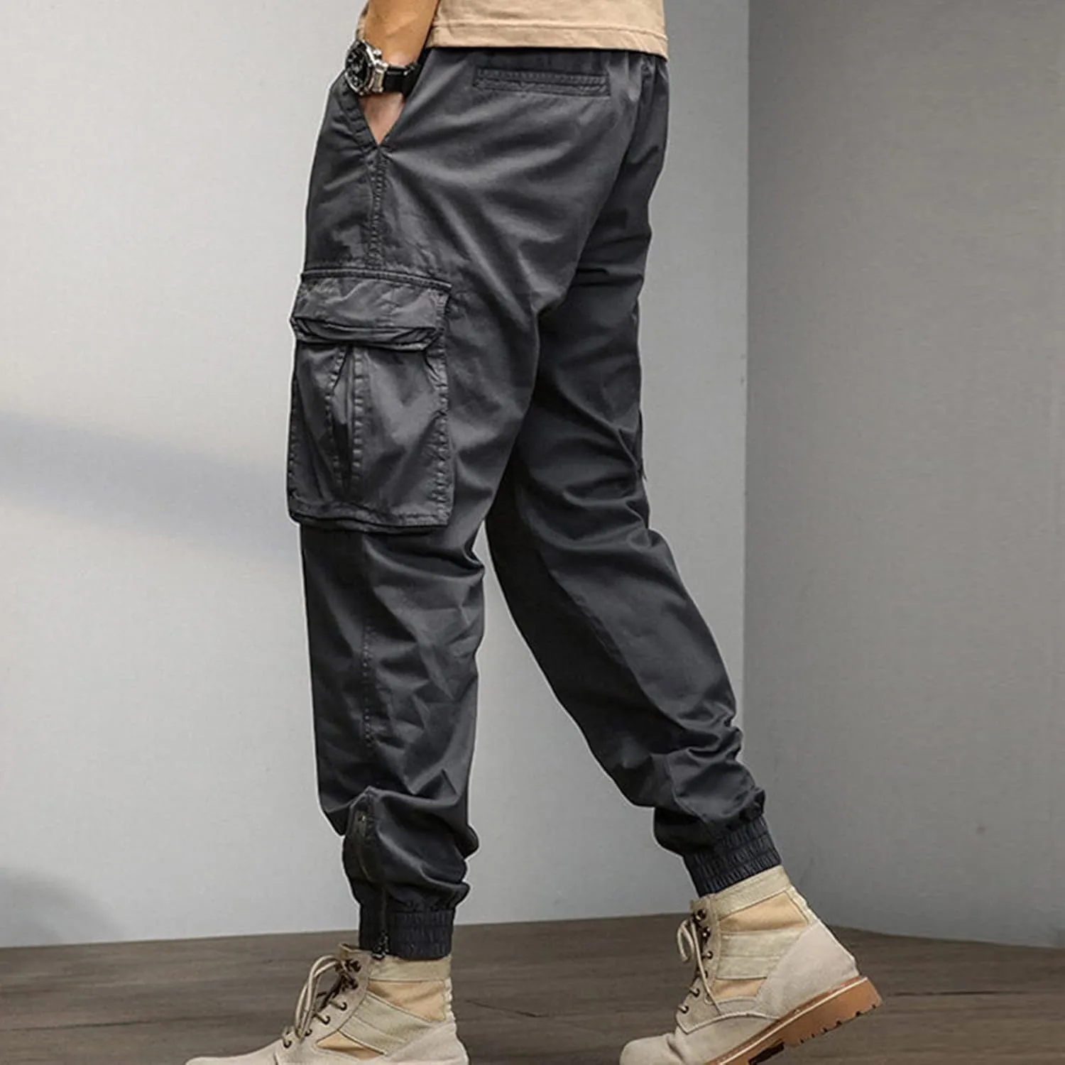 Mens Workout Cargo Sweatpants Pants Training Sport Tapered Sweatpants Breathable Sweatpants Men's Mesh Jogger Zipper