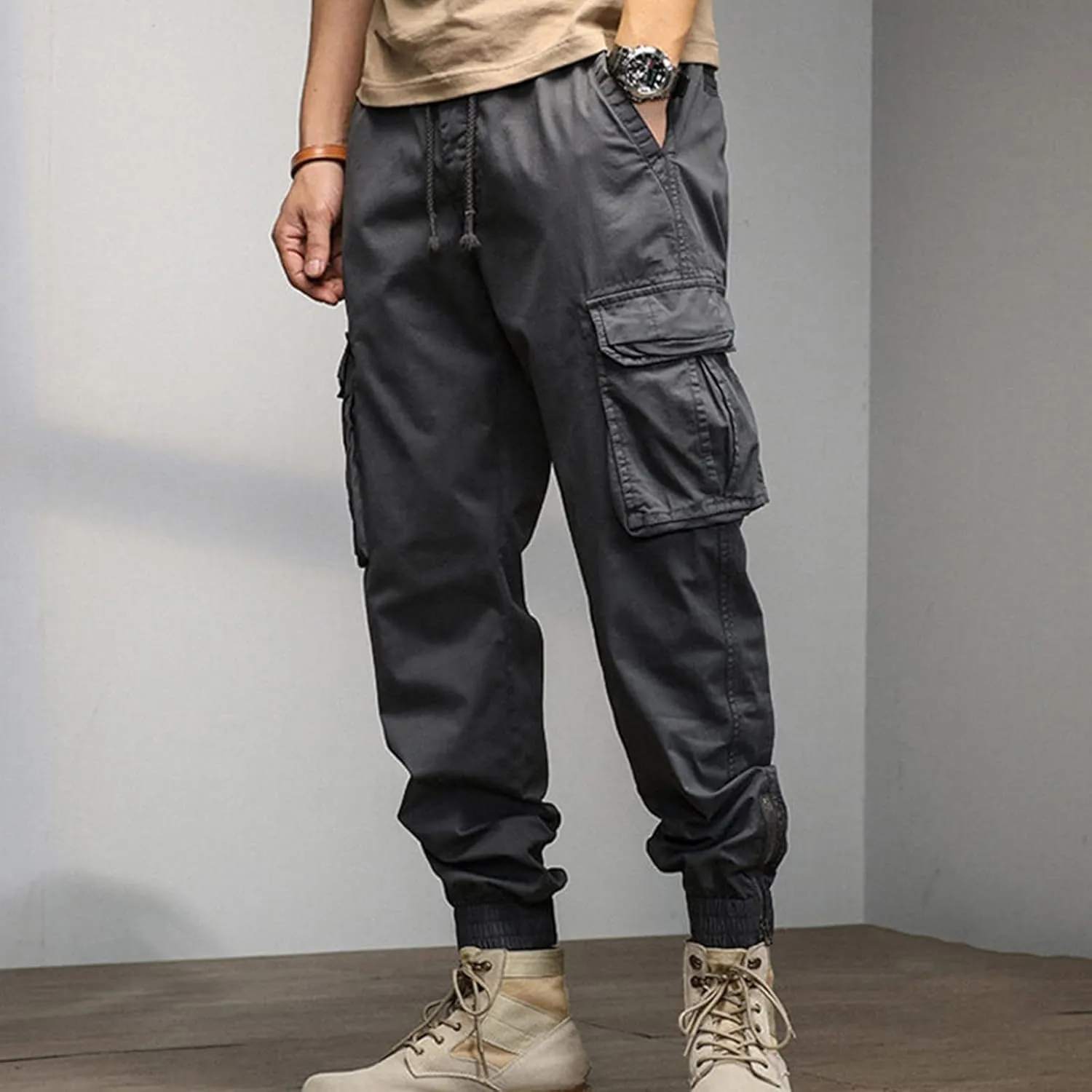 Mens Workout Cargo Sweatpants Pants Training Sport Tapered Sweatpants Breathable Sweatpants Men's Mesh Jogger Zipper