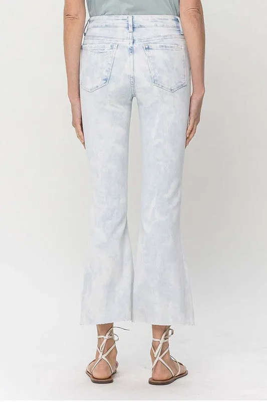 Mid Rise Bleached Flare Jeans