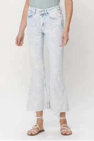 Mid Rise Bleached Flare Jeans