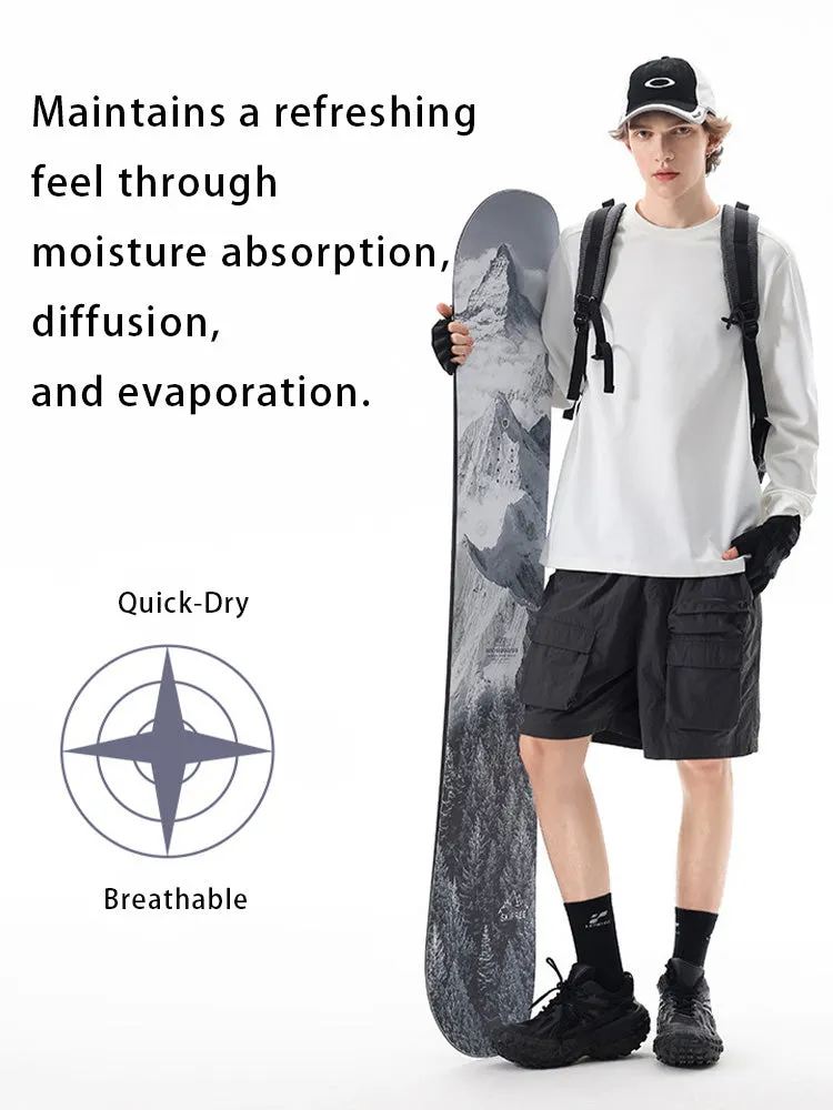 Outdoor Long-Sleeve Sweat-Wicking Quick-Dry Simple Loose Unisex Sports Top
