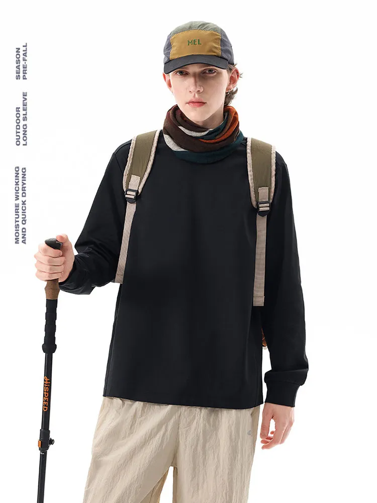 Outdoor Long-Sleeve Sweat-Wicking Quick-Dry Simple Loose Unisex Sports Top