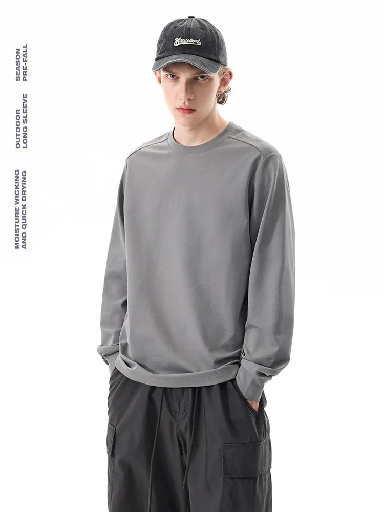 Outdoor Long-Sleeve Sweat-Wicking Quick-Dry Simple Loose Unisex Sports Top