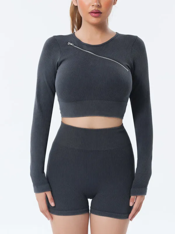 Quick Dry Long Sleeve Seamless Yoga Wear Top
