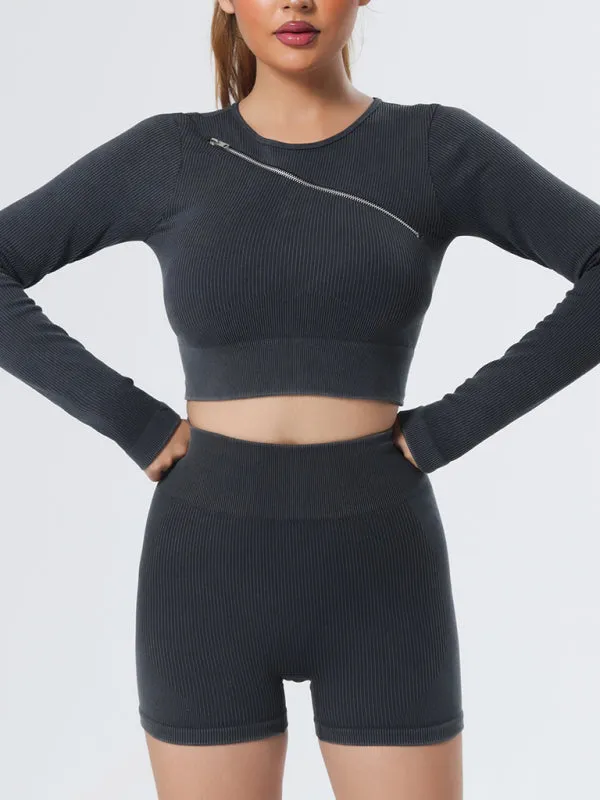 Quick Dry Long Sleeve Seamless Yoga Wear Top