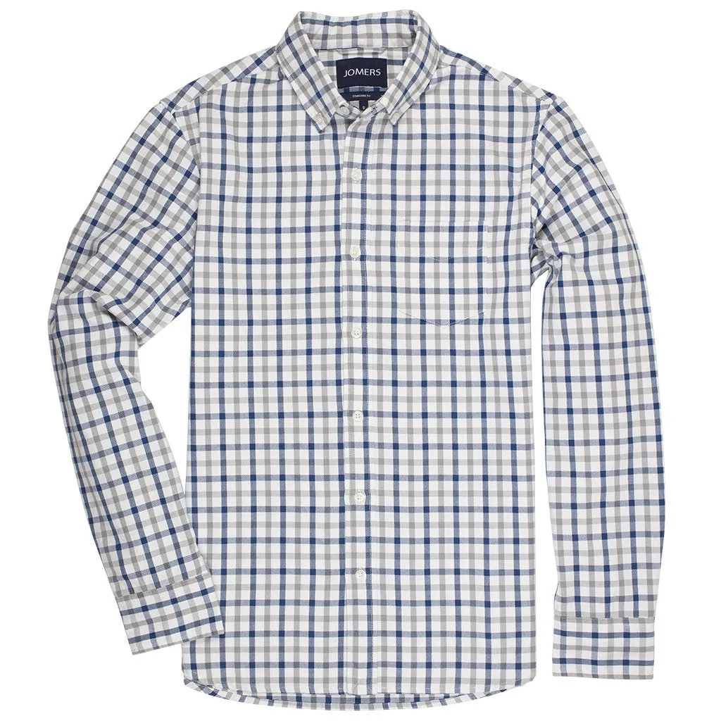 Schenectady (Slim) - White Tattersall Oxford Button Down