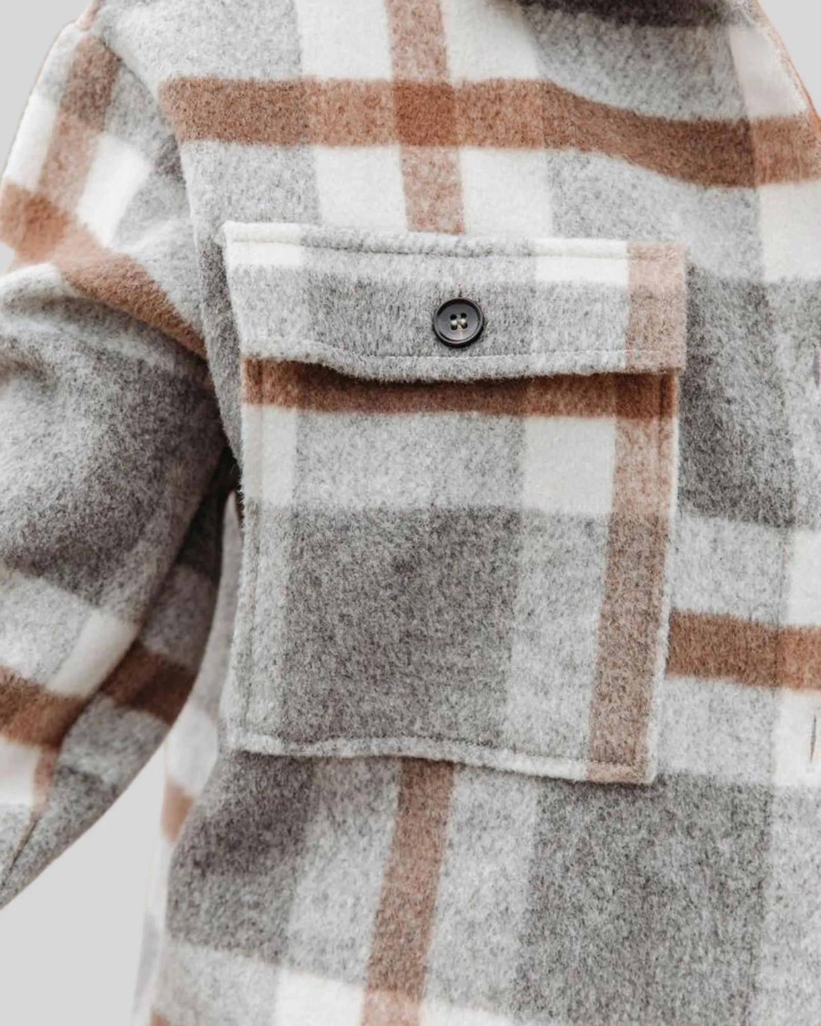 Women’s Casual Plaid Jacket  Long Sleeve Fall Shirt Jacket Coat Tops-Checkered Coat