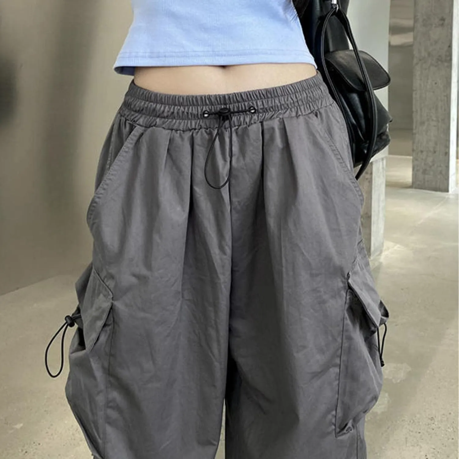 Women's Wide Leg Sweatpants Elastic High Waist Straight Leg Athletic 2025 Trendy Casual Baggy Trousers with Pockets